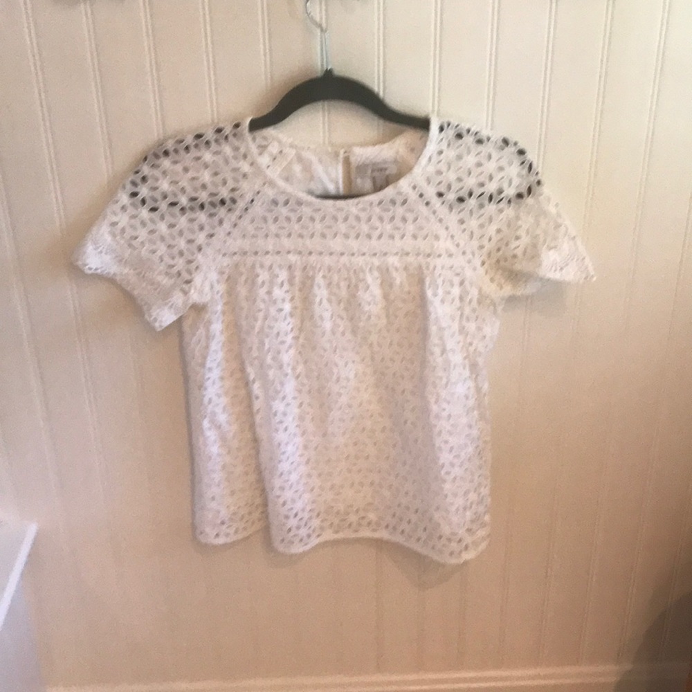 J crew eyelet top